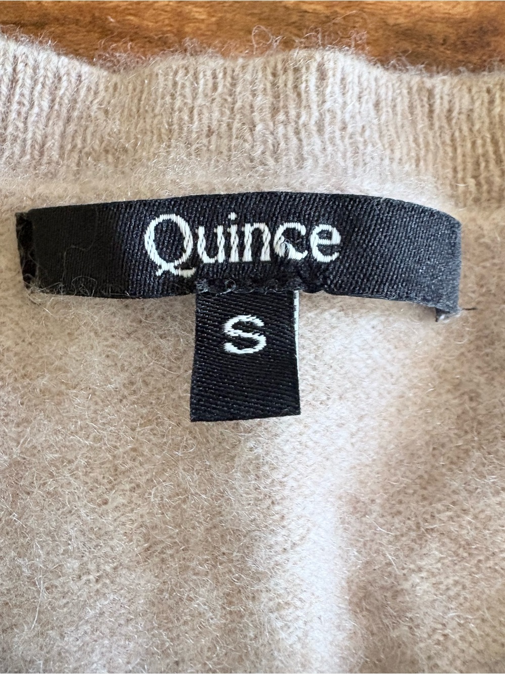 Quince Women’s Mongolian Cashmere Crewneck Sweater Oatmeal Small S Flawed - Picture 7 of 10